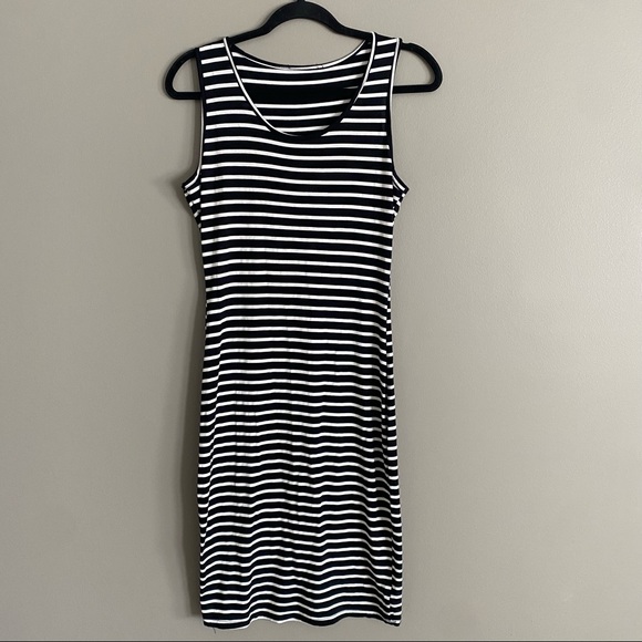 Striped Summer Midi Dress Womens Size Large - Picture 1 of 5